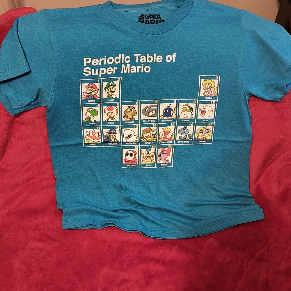 Nintendo Kids Blue Super Mario Character Grid Tee